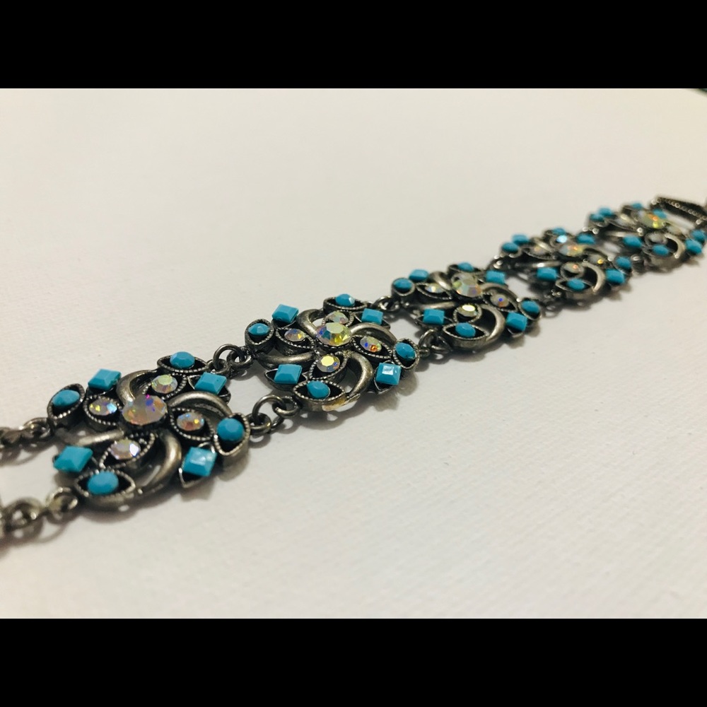 SILVER AND TURQUOISE BRACELET